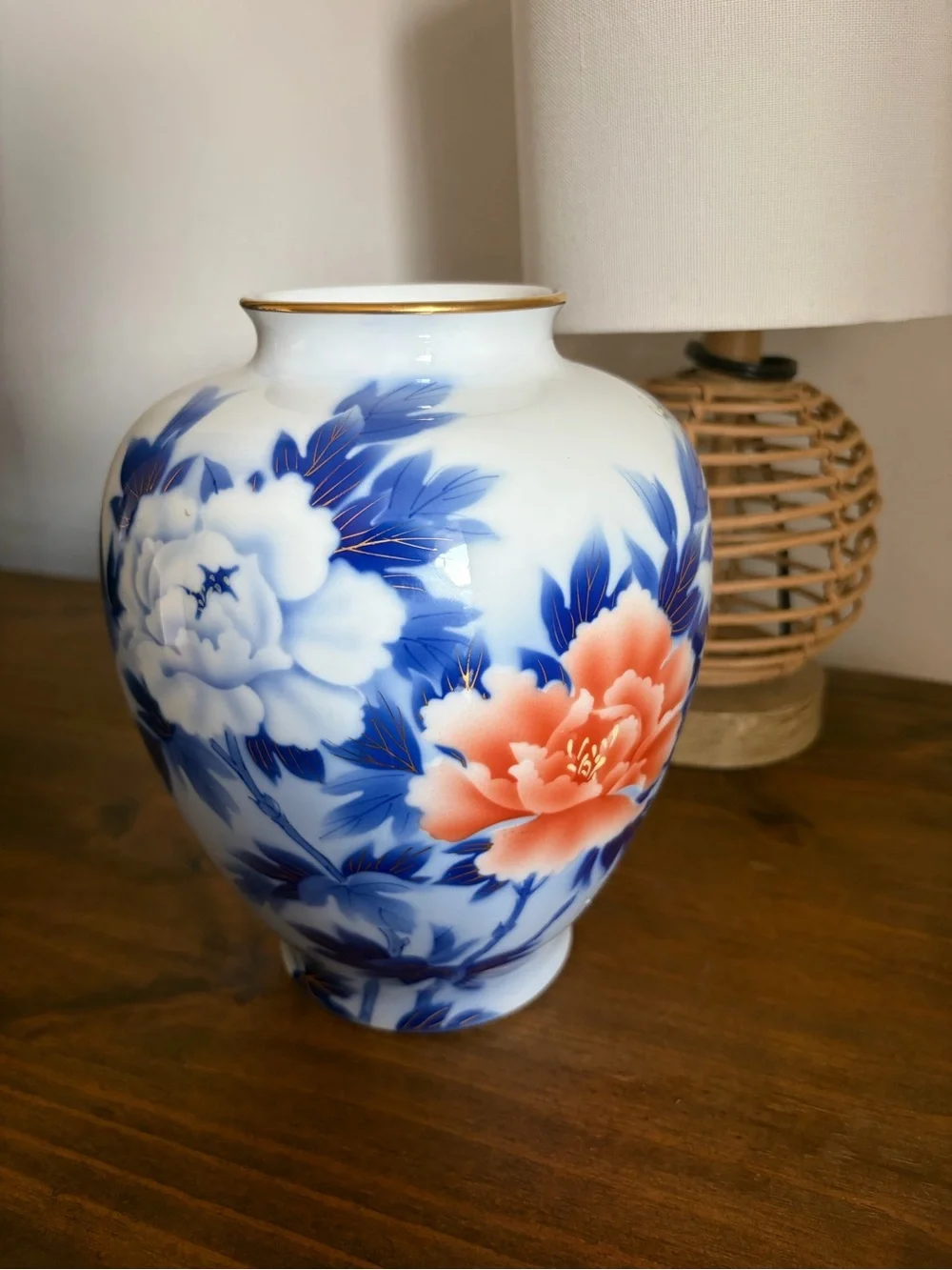 1940’s Fukagawa Peony Japanese Vase
